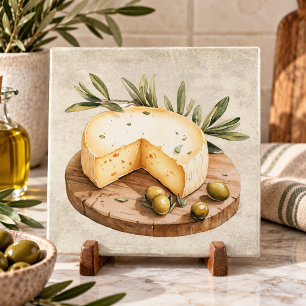 Rustic Waterverf Kaasplank Olijven Italiaans Tegeltje