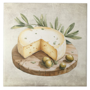 Rustic Waterverf Kaasplank Olijven Italiaans Tegeltje