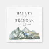 Rustic Waterverf Mountain Forest Wedding Napkins Servet (Voorkant)