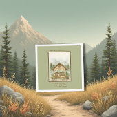 Rustic waterverf Mountain Monogram bruiloft Servet