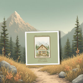 Rustic waterverf Mountain Monogram bruiloft Servet