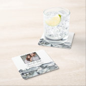 Rustic Waterverf Mountain Photo Save the Date Kartonnen Onderzetters (Insitu)