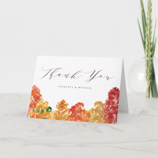 Rustic Waterverf najaar bosland gevechten Bedankkaart (Voorkant)