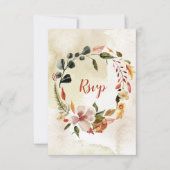 Rustic Waterverf najaar Herfst Flowers RSVP (Voorkant)