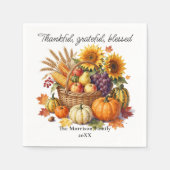 Rustic Waterverf Oogstmand Thanksgiving Servet (Voorkant)