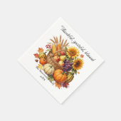 Rustic Waterverf Oogstmand Thanksgiving Servet (Hoek)