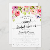 Rustic Waterverf Pansies Virtual Vrijgezellenfeest Kaart (Voorkant / Achterkant)