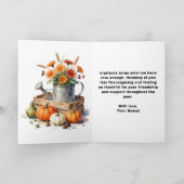 Rustic Waterverf Pompoen Herfst Bloemstuk Thanksgi Kaart (Binnen)