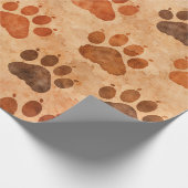 Rustic Waterverf Pootafdruk Patroon (1) Cadeaupapier (Hoek)