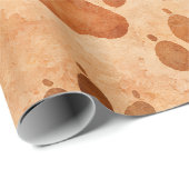 Rustic Waterverf Pootafdruk Patroon (1) Cadeaupapier (Rol Hoek)