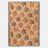 Rustic Waterverf Pootafdruk Patroon (1) Deken (Voorkant Verticaal)