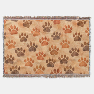 Rustic Waterverf Pootafdruk Patroon (1) Deken