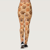 Rustic Waterverf Pootafdruk Patroon (1) Leggings (Achterkant)
