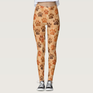Rustic Waterverf Pootafdruk Patroon (1) Leggings