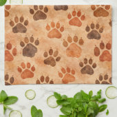 Rustic Waterverf Pootafdruk Patroon (1) Theedoek (Gevouwen)