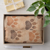 Rustic Waterverf Pootafdruk Patroon (1) Tissuepapier (Geschenk)