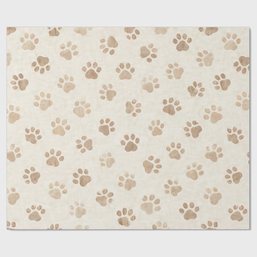 Rustic Waterverf Pootafdruk Patroon (2) Cadeaupapier (Vlak)