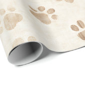 Rustic Waterverf Pootafdruk Patroon (2) Cadeaupapier (Rol Hoek)
