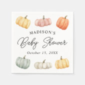 Rustic Waterverf Pumpkin Baby shower Servet (Voorkant)