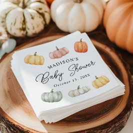 Rustic Waterverf Pumpkin Baby shower Servet