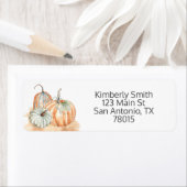 Rustic Waterverf Pumpkins Address Etiket (Insitu)