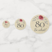 Rustic Waterverf Roos Funny 80th Birthday Confetti (Achterkanten)