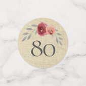Rustic Waterverf Roos Funny 80th Birthday Confetti (Kleine voorkant)