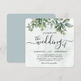 Rustic Waterverf Saliegroen Eucalyptus Bruiloft In Kaart