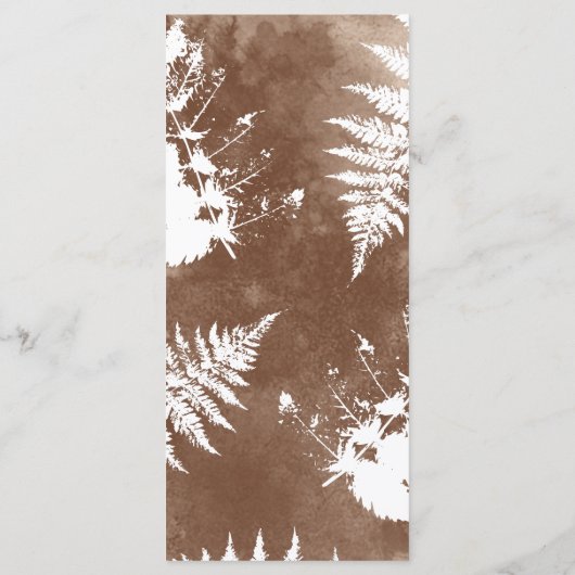 Rustic Waterverf Wild Greenery Fern Wedding Menu (Achterkant)