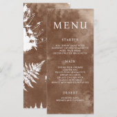 Rustic Waterverf Wild Greenery Fern Wedding Menu (Voorkant / Achterkant)