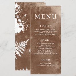 Rustic Waterverf Wild Greenery Fern Wedding Menu