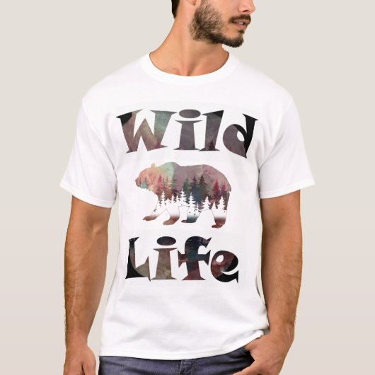 Rustic Waterverf Wild Life Beer T-shirt (Voorkant)