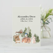 Rustic Waterverf Woodland - Aankondiging geboorte (Staand voorkant)