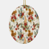 Rustic Waterverf Woodland Animal Pattern Keramisch Ornament (Rechts)