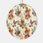 Rustic Waterverf Woodland Animal Pattern Keramisch Ornament (Links)