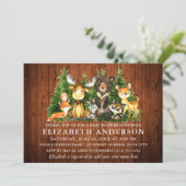 Rustic Waterverf Woodland Animals Shower Foto Kaart (Staand voorkant)