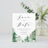 Rustic Waterverf Woodland Forest Save the Date (Staand voorkant)