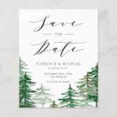Rustic Waterverf Woodland Forest Save the Date (Voorkant)