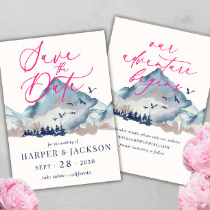 Rustic Waterverf Woodland Forest Save the Date Kaart