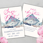 Rustic Waterverf Woodland Forest Save the Date Kaart