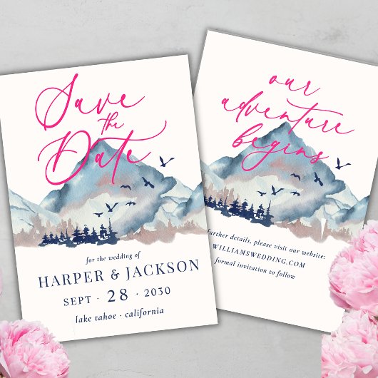 Rustic Waterverf Woodland Forest Save the Date Kaart