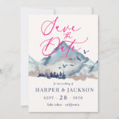 Rustic Waterverf Woodland Forest Save the Date Kaart (Voorkant)