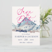 Rustic Waterverf Woodland Forest Save the Date Kaart (Staand voorkant)