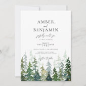 Rustic Waterverf Woodland Forest Wedding Kaart (Voorkant)