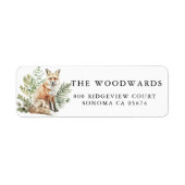 Rustic Waterverf Woodland Fox Etiket (Voorkant)