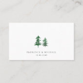 Rustic Waterverf Woodland Trees Custom Wedding Plaatskaartje (Achterkant)