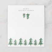 Rustic Waterverf Woodland Trees Wedding Plaatskaartje (Buitenkant ongevouwen)