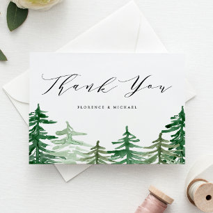 Rustic Waterverf Woodland Wedding Bedankt Briefkaart