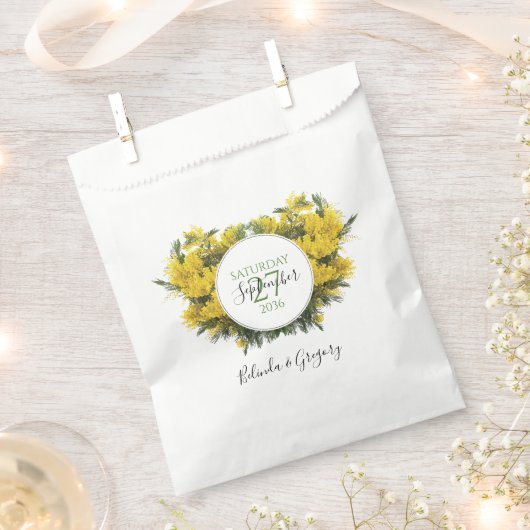 Rustic Wattle Acacia Wedding Bedankzakje (Geknipt)