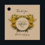 Rustic Wattle Acacia Wedding Gift Bedankjes Labels<br><div class="desc">Dit ontwerp is voorzien van roestgele acacia bloemen die oorspronkelijk uit Australië afkomstig zijn. De Australische gele bloemen hebben het lijst de trouwdatum. De gele tinten van de bloemen en de groene creëer een roerige tuintuinen struik voelen zich. Rustige bruiloft boniere cadeau gunt tag design met moderne elementen. Er zijn...</div>